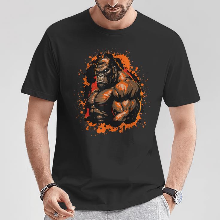 Gorilla Muscle Workout Animal Beast Bodybuilding Gym T-Shirt Lustige Geschenke