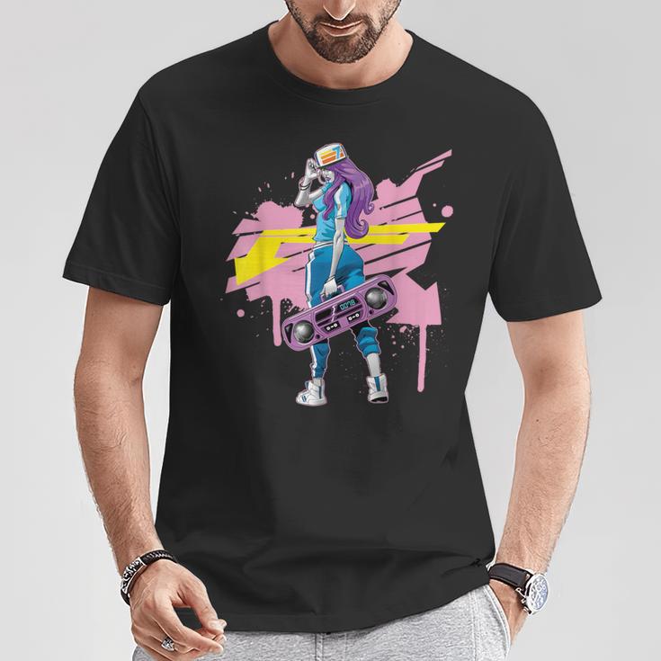 Graffiti Boombox Girls' Hip Hop T-Shirt Lustige Geschenke