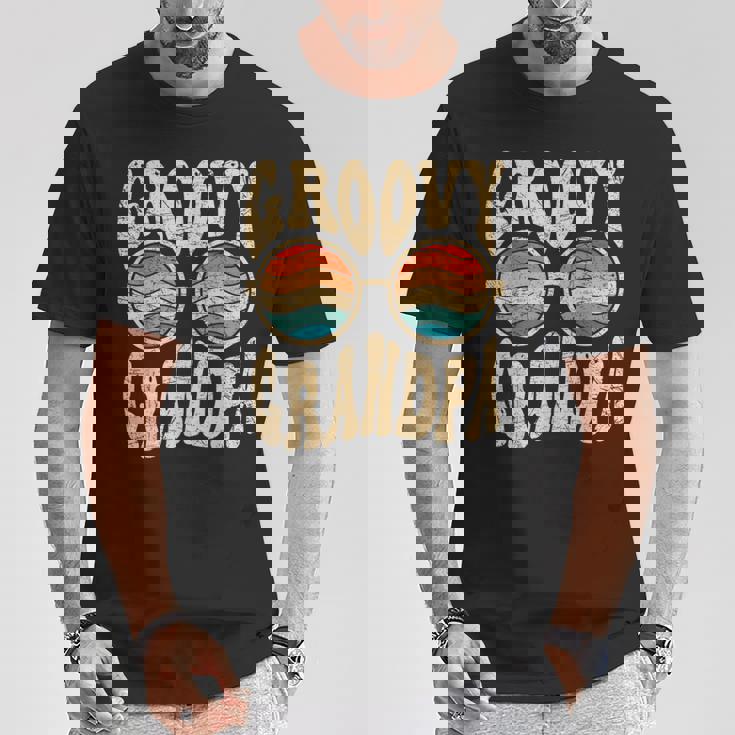 Groovy Grandpa Aesthetic Nostalgia 70'S Retro Grandpa Camiseta unisex Regalos divertidos