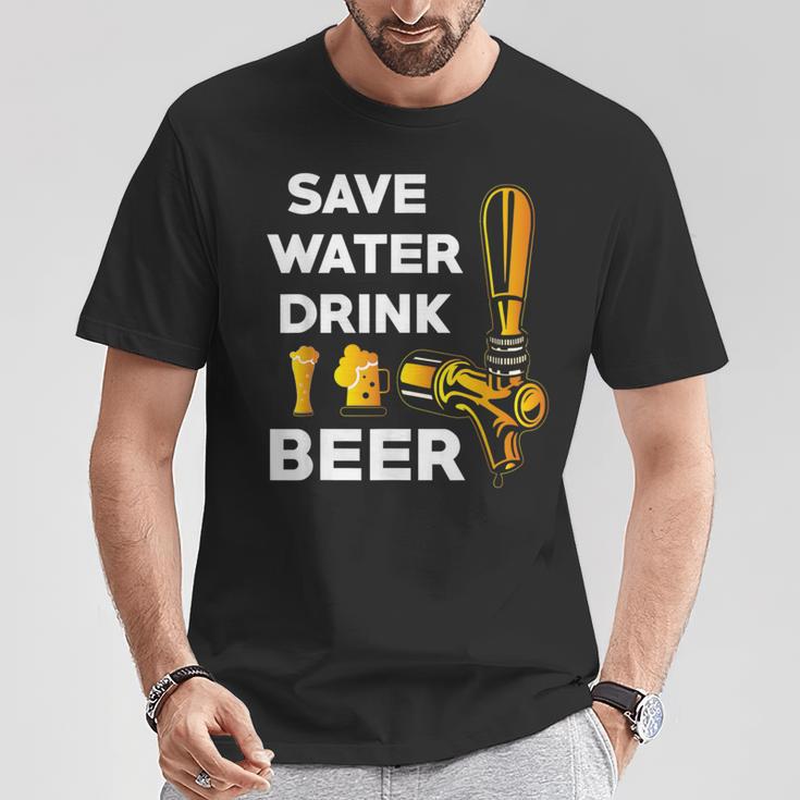 Guardar Agua Bebida Cerveza Citas Divertidas Cerveza Beber Camiseta unisex Regalos divertidos