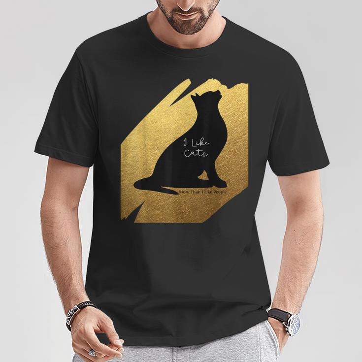Me Gustan Más Los Gatos Que Las Personas Camiseta unisex Regalos divertidos