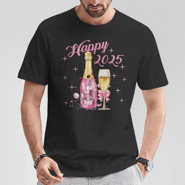 Happy 2025 Happy New Year New Year Sparkling Wine Party T-Shirt Lustige Geschenke