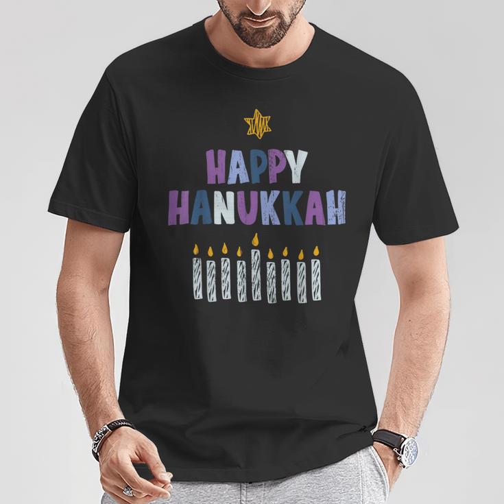 Happy Hanukkah Distressed Hanukkah T-Shirt Lustige Geschenke