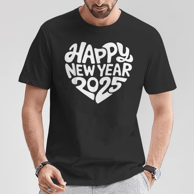 Happy New Year 2025 Heart Happy New Year New Year T-Shirt Lustige Geschenke