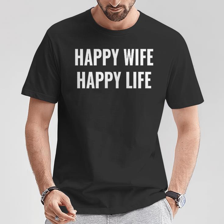 Happy Wife Happy Life Für Gute Ehemänner T-Shirt Lustige Geschenke