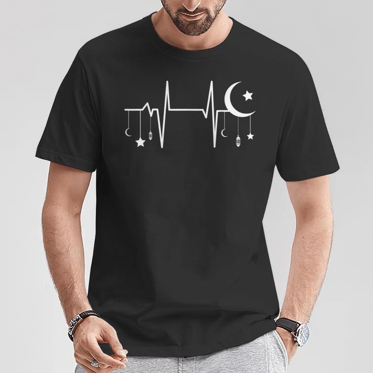 Heartbeat Of Faith – Islamic Crescent And Lantern T-Shirt Lustige Geschenke