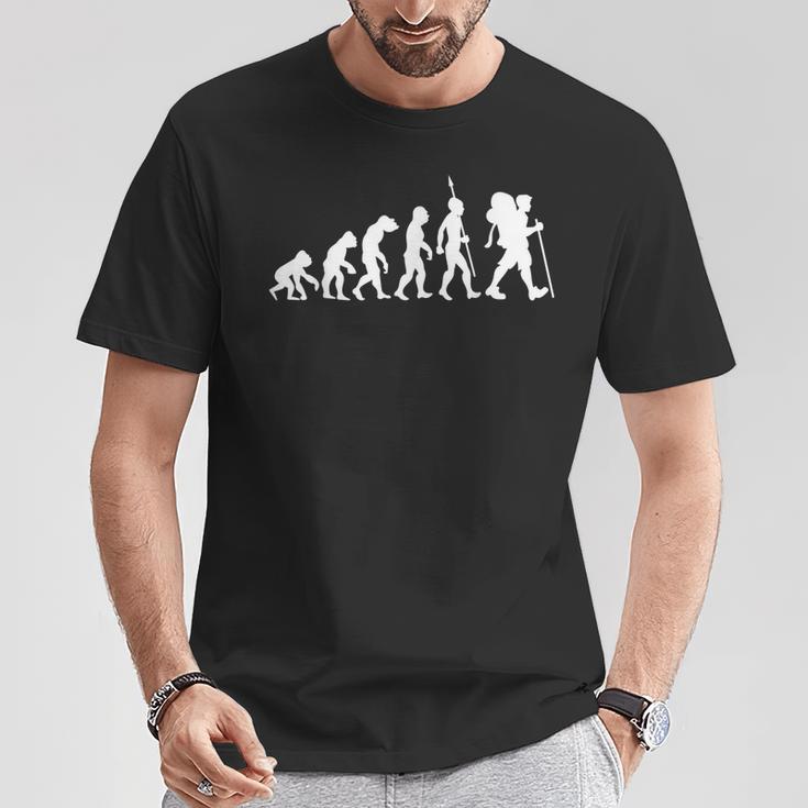 Hiking Hiking Trekking Mountain Evolution T-Shirt Lustige Geschenke