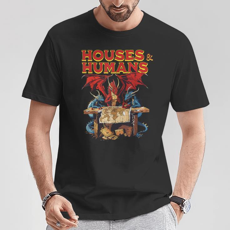 Houses And Humans Gamer Gamingintage Retro 90S T-Shirt Lustige Geschenke