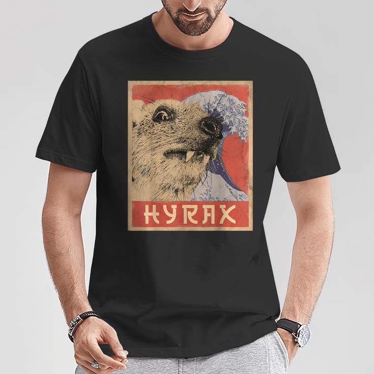 Hyrax Japaneseintage Style Hyrax Meme T-Shirt Lustige Geschenke