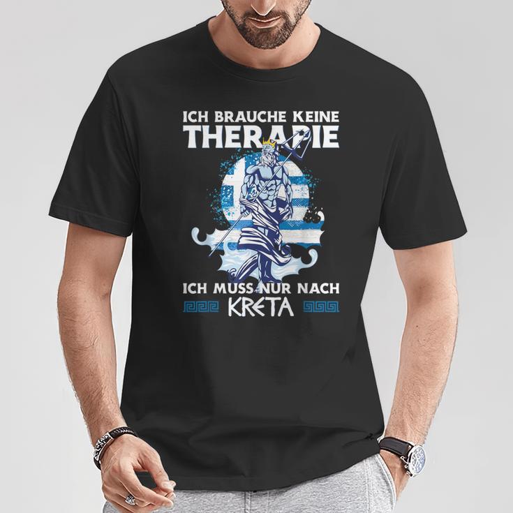 Ich Brauche Keine Therapie Ich Muss Nur Nach Kreta T-Shirt Lustige Geschenke