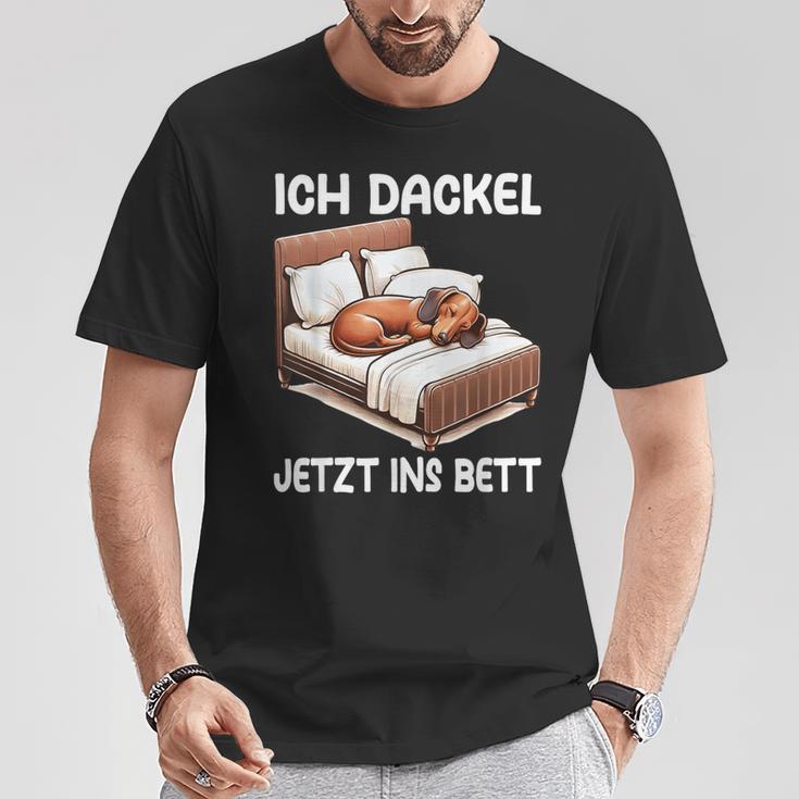 Ich Dachshund Jetzt Ins Bett Sleep Pyjama T-Shirt Lustige Geschenke