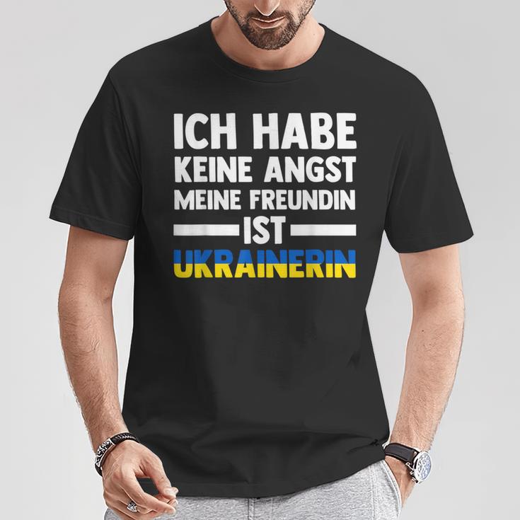 Ich Habe Keine Angst Meine Freundin Ist Ukrainer T-Shirt Lustige Geschenke