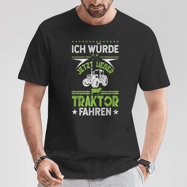 'Ich Würde Jetzt Lieber Tractor Driving' T-Shirt Lustige Geschenke