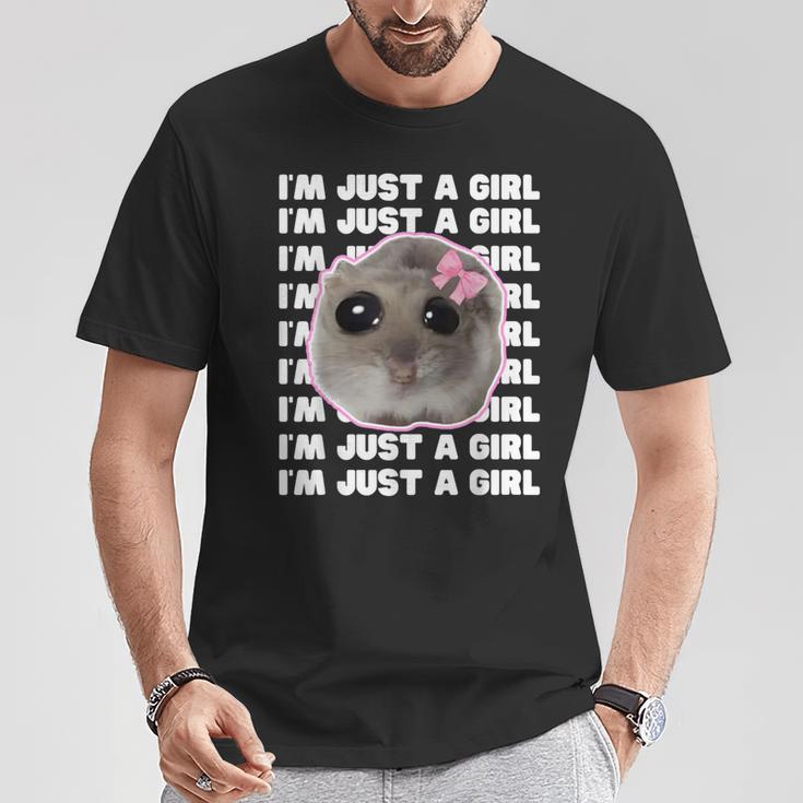 I'm Just A Girl Sad Hamster Meme T-Shirt Lustige Geschenke