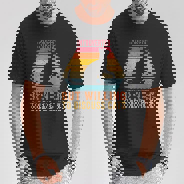 Introvertido Pero Dispuesto A Hablar Sobre Gatos Introvertidosintage Camiseta unisex Regalos divertidos