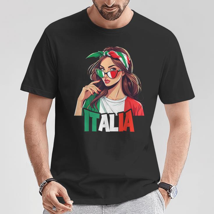 Italy Flag Woman Sunglasses Girls Italy & Italia T-Shirt Lustige Geschenke