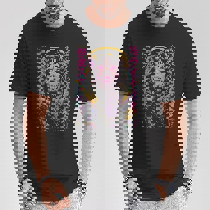 Japanese Streetwear Cyberpunk Angel Y2k Techwear Manga Anime T-Shirt Personalized Gifts