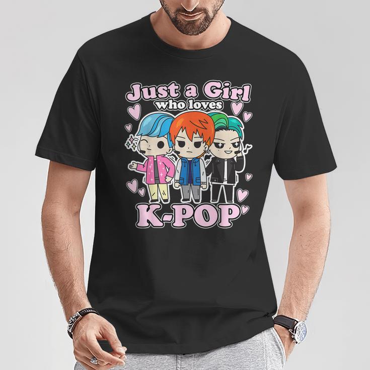 K-Pop Just A Girl Who Loves K-Pop Korean Pop Band T-Shirt Lustige Geschenke