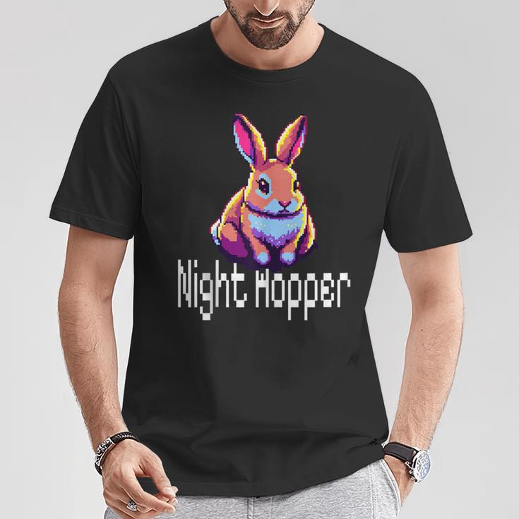 Kawaii Rabbit Hare Night Hooper Night Bunny 8-Bit Pixel Art Tank Top T ...