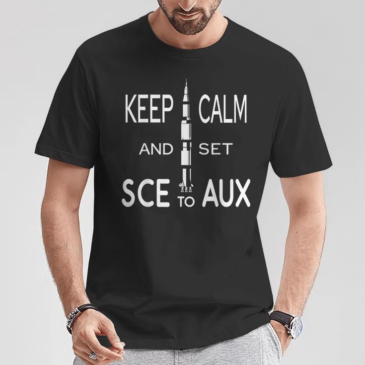 Keep Calm And Set Sce With Saturn For Rocket Science On Aux T-Shirt Lustige Geschenke