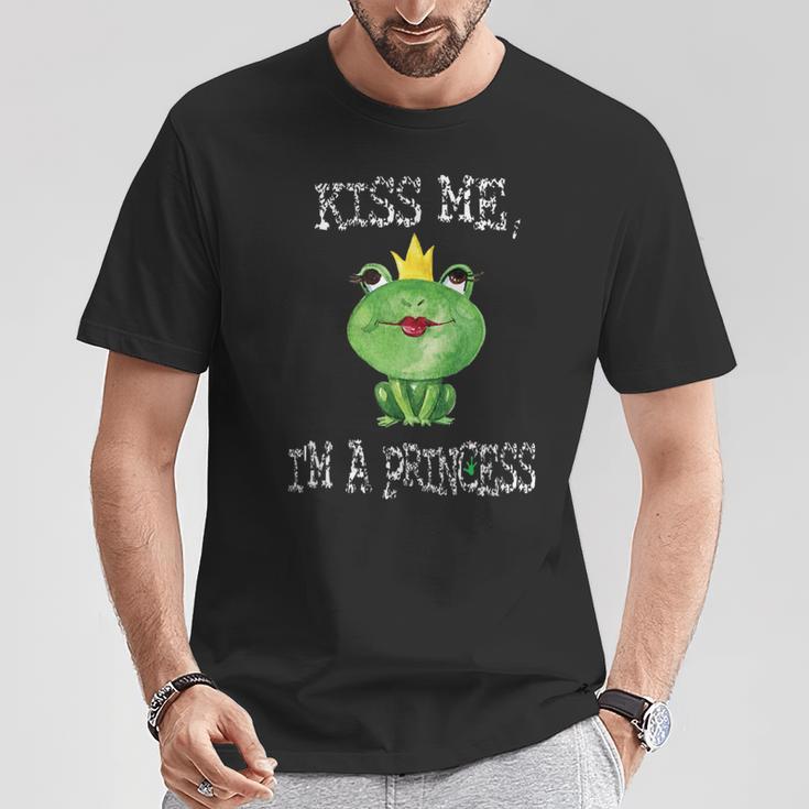 Kiss Me I'm A Princess Frog T-Shirt Lustige Geschenke