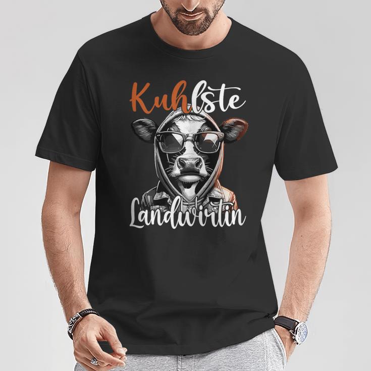 Kuhlste Landwirtin Für Landwirt Women's Farmer Cow T-Shirt Lustige Geschenke