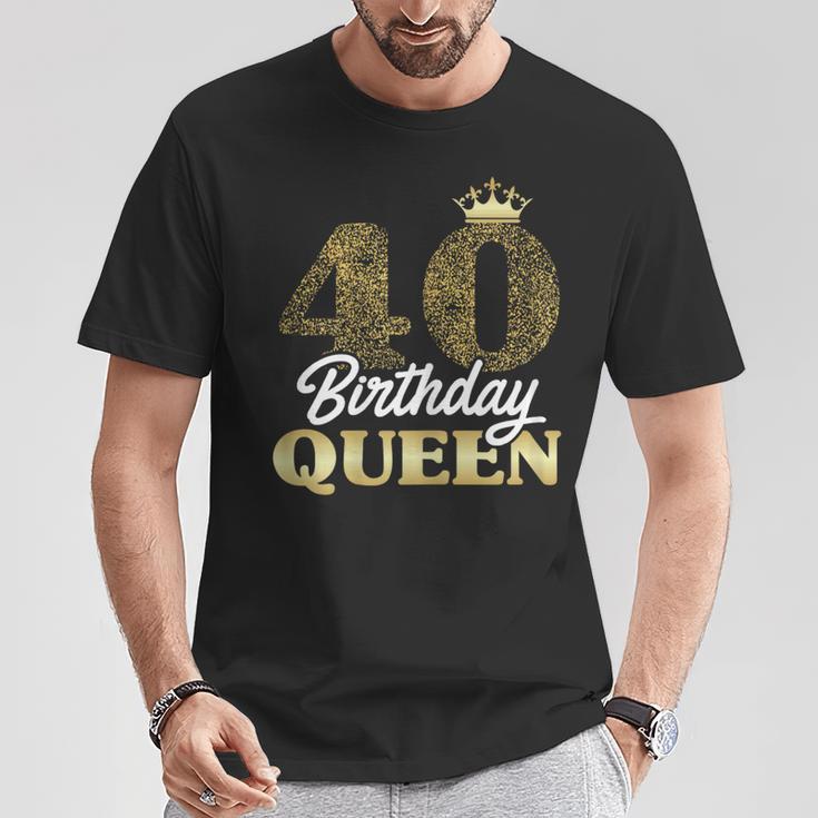 Ladies 40Th Birthday 1983 Cute Birthday Queen Crown T-Shirt Lustige Geschenke