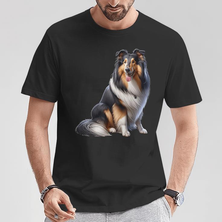 Langhaar Collie Motiv Collie T-Shirt Lustige Geschenke