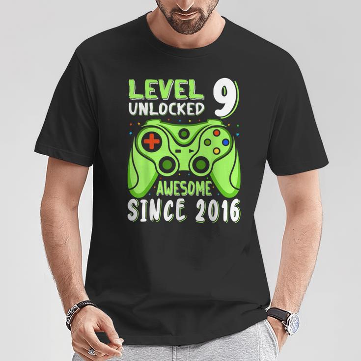 Level 9 Unlocked Awesome 2016Ideospiel 9Th Birthday Boy T-Shirt Lustige Geschenke