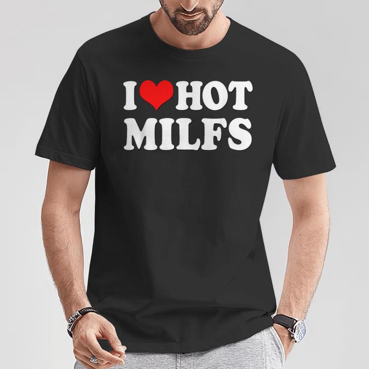 I Love Hot Milfs I Heart Hot Milfs Couple Set T-Shirt Lustige Geschenke