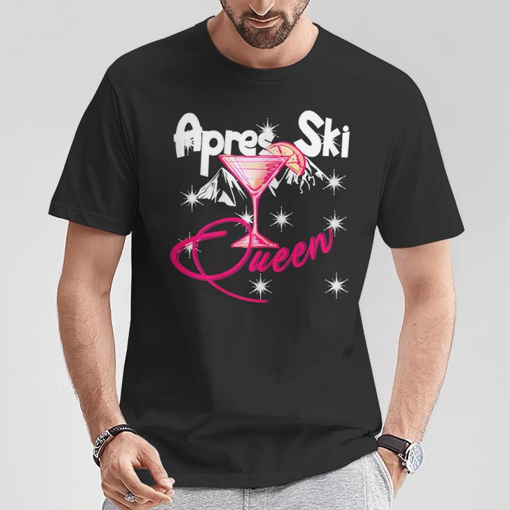 Lustiges Kostüm Wintersport Spruch Apres Ski Queen Partysekt T-Shirt Lustige Geschenke