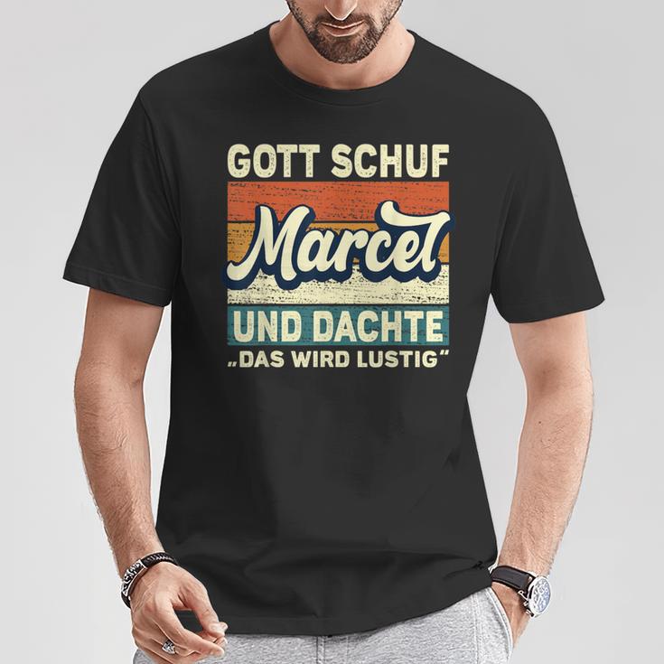 Marcel Name Saying Gott Schuf Marcel T-Shirt Lustige Geschenke