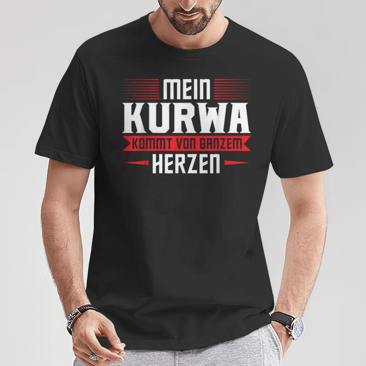 Mein Kurwa Kommton Ganzem Herz Polen Kurwa T-Shirt Lustige Geschenke