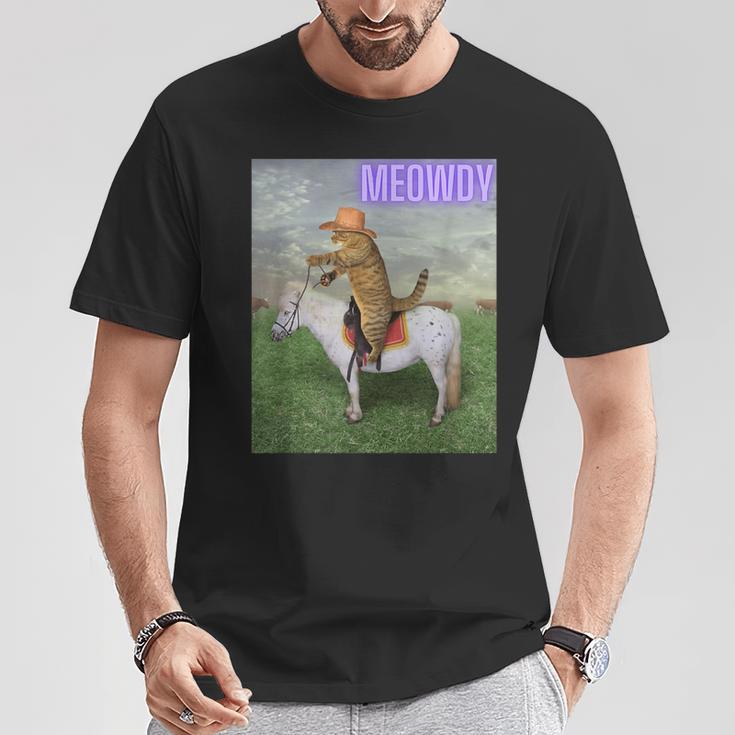 Meowdy Meme Cat And Pony T-Shirt Lustige Geschenke