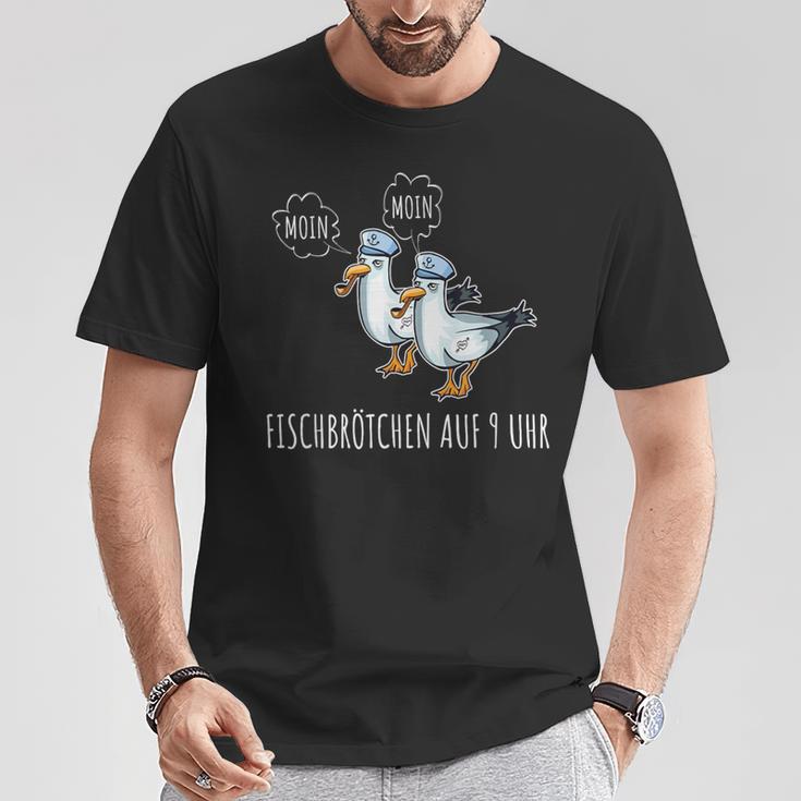 Moin Fish Buns Seagull North German Platgerman T-Shirt Lustige Geschenke