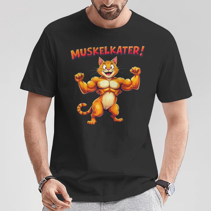 Muscle Soreness Cat Fitness With Cat Motif T-Shirt Lustige Geschenke