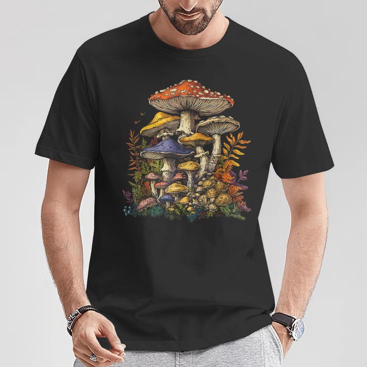 Mushroom Motif For Mushroom Lovers Mushroom Lovers Mushroom Colle T-Shirt Lustige Geschenke