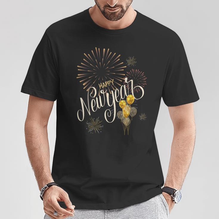 New Year's Eve Fireworks Happy New Year 2024 T-Shirt Lustige Geschenke