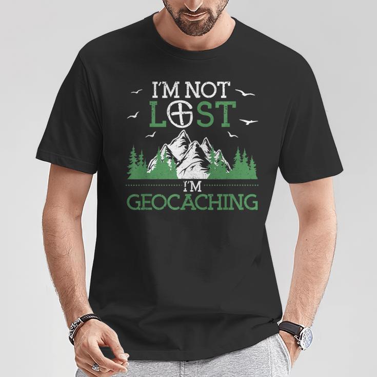 I Am Not Lost I'm Geocaching Geocacher Cache Gps Tracking T-Shirt Lustige Geschenke