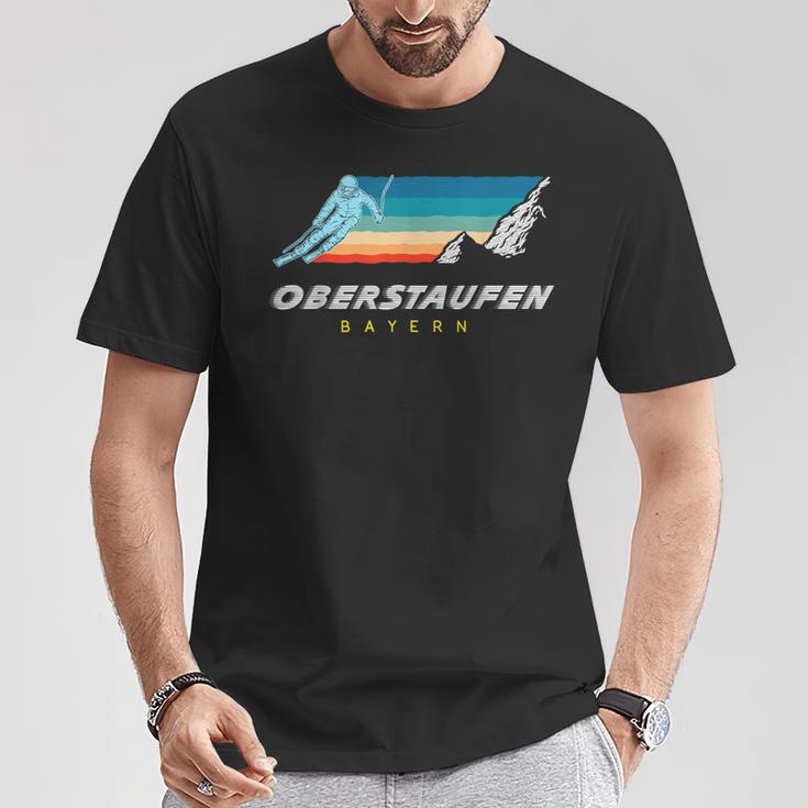 Oberstaufen Bayern Germany Retro 80S Ski T-Shirt Lustige Geschenke