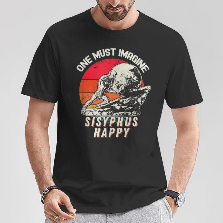 One Must Imagine Sisyphus Happy Cool Sisyphus Meme T-Shirt Lustige Geschenke