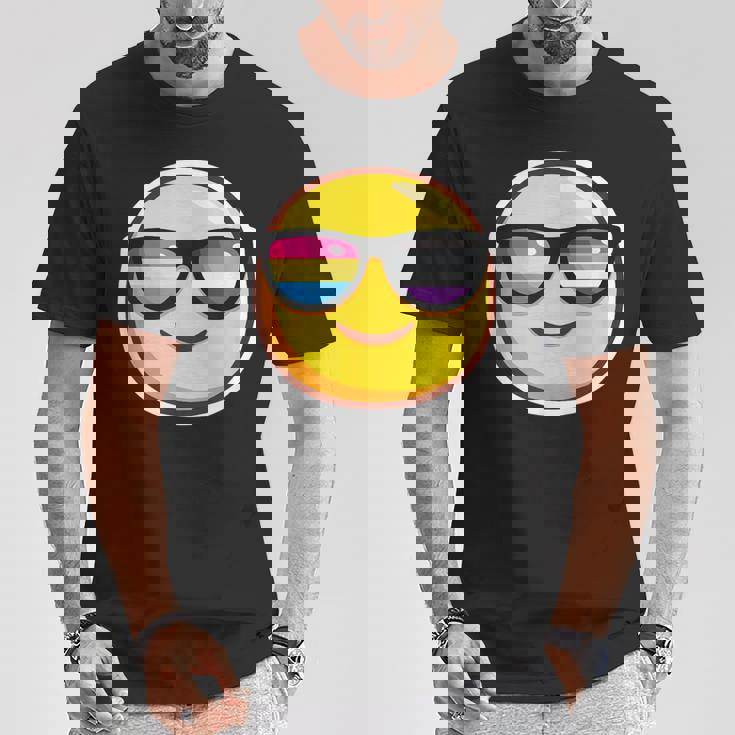 Panromantic Asexual PrideShirt Sunglasses Emoticon T-Shirt Unique Gifts