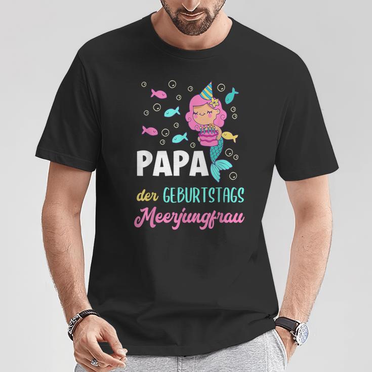 Papa The Birthday Mermaid Birthday T-Shirt Lustige Geschenke