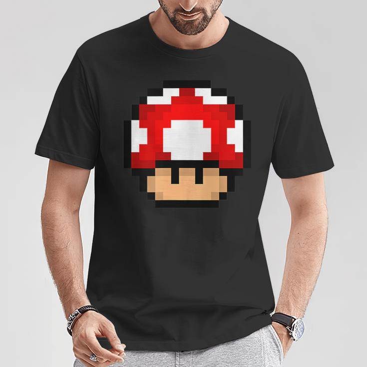 Pixel Retro Gaming Mushroom T-Shirt Lustige Geschenke