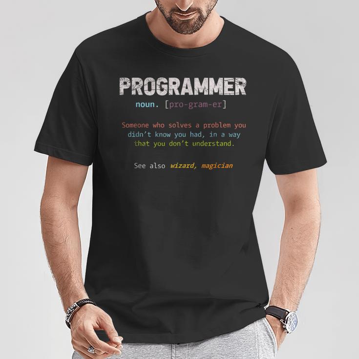 Programmer Definition Computer Skills Programmer S T-Shirt Lustige Geschenke