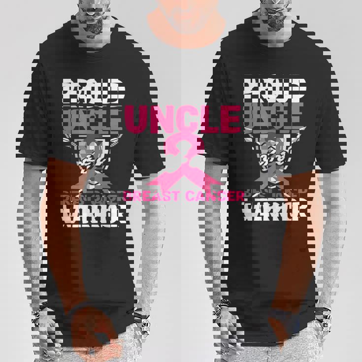 Proud Uncle Warrior Breast Cancer Awareness T-Shirt Unique Gifts