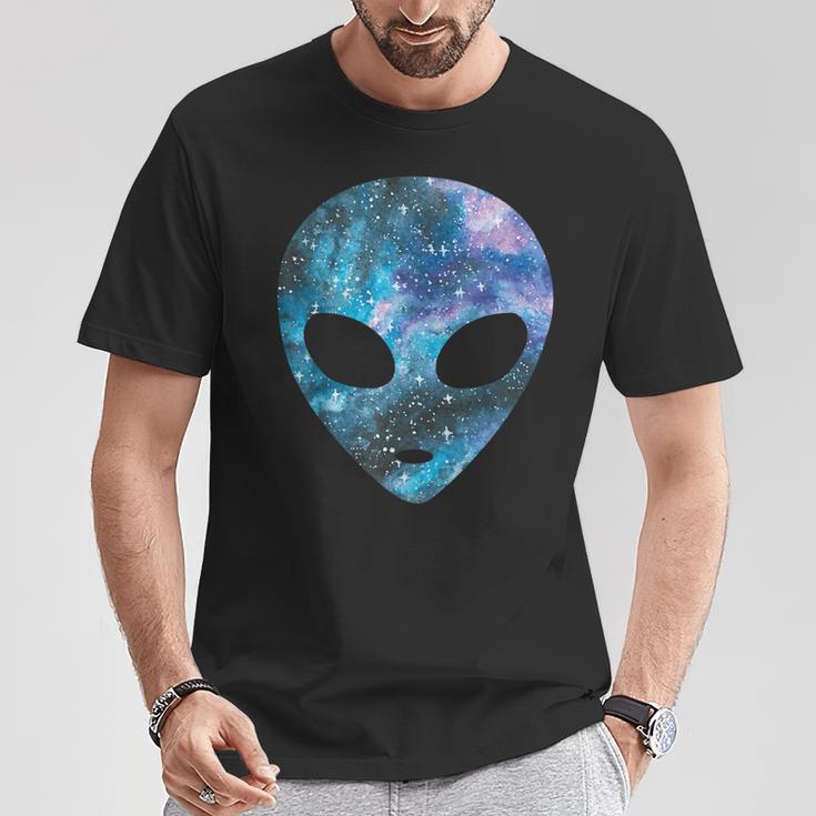 Psychedelic Alien Head Cosmic Galaxy Trippy Outer Space T-Shirt Lustige Geschenke