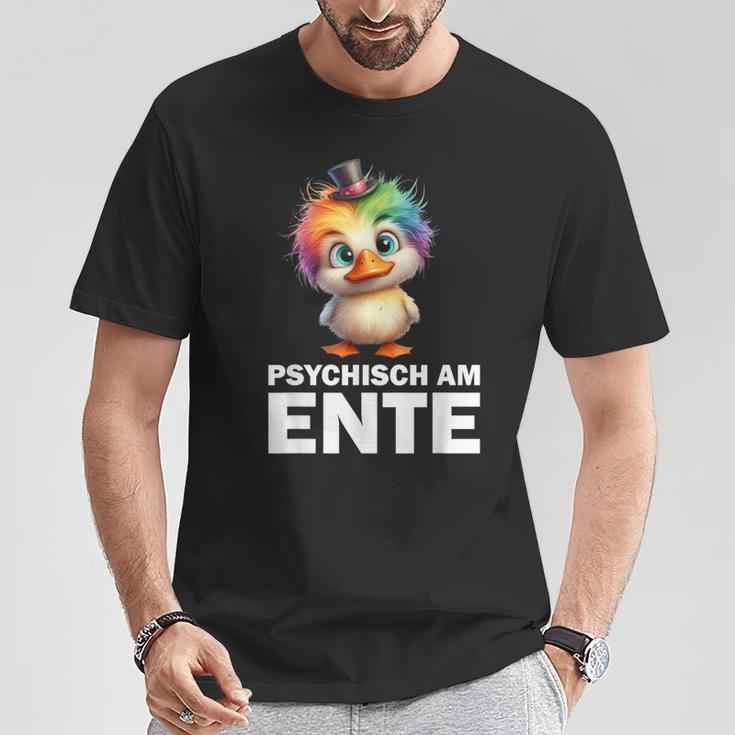 Psychisch Am Ente Crazy Duckintage Party Motif T-Shirt Lustige Geschenke