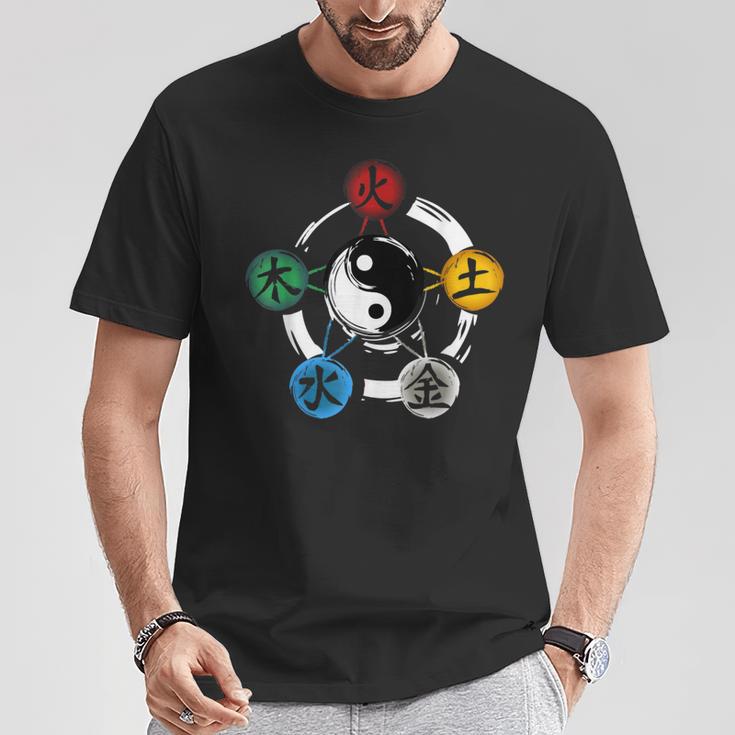 Qigong Five Elements Tai Chi Meditation Ying & Yang T-Shirt Lustige Geschenke