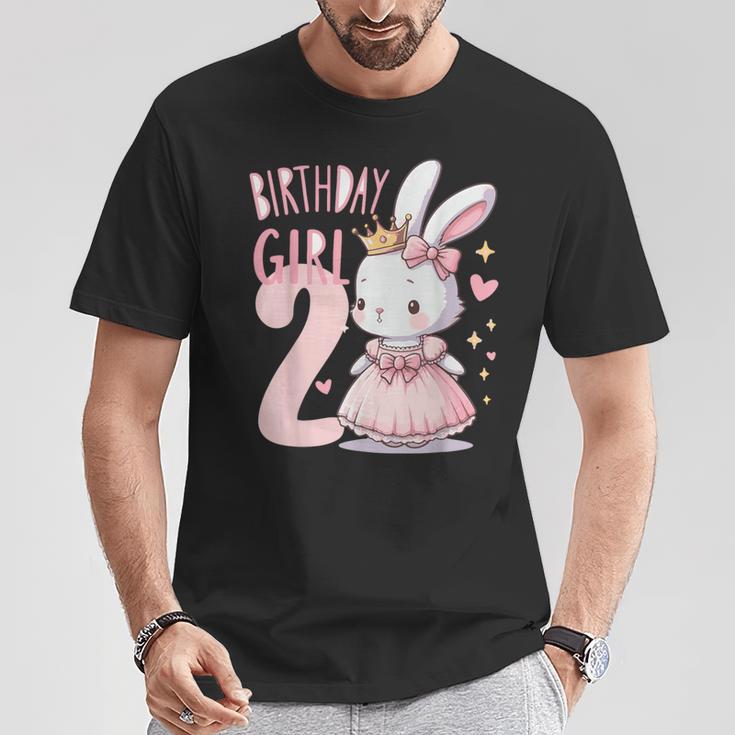 Rabbit Princess Children's Birthday 2 Years Girls Pink T-Shirt Lustige Geschenke